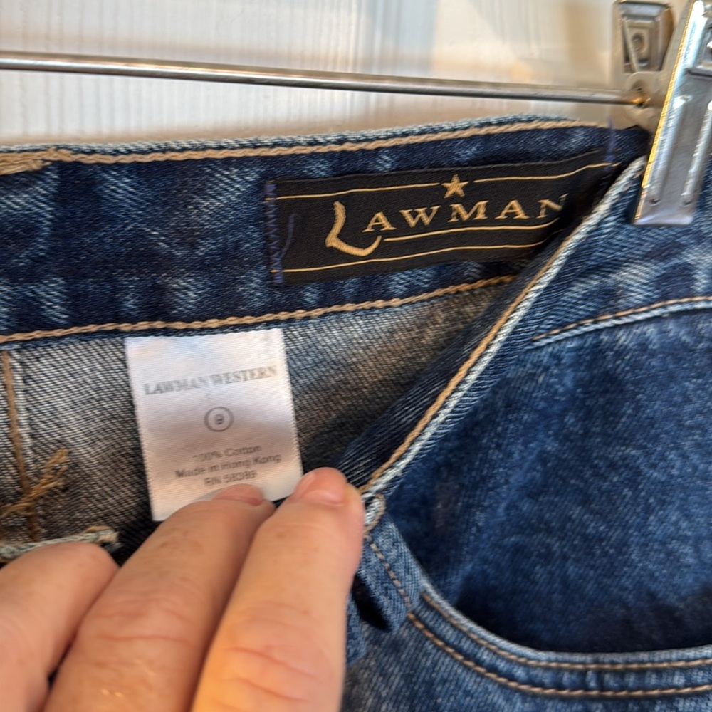 Lawless Western Embroidered Floral Blue Jeans - Picture 6 of 9
